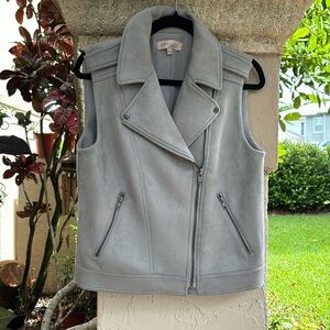 Philosophy gray Faux Suede Vest EUC Large